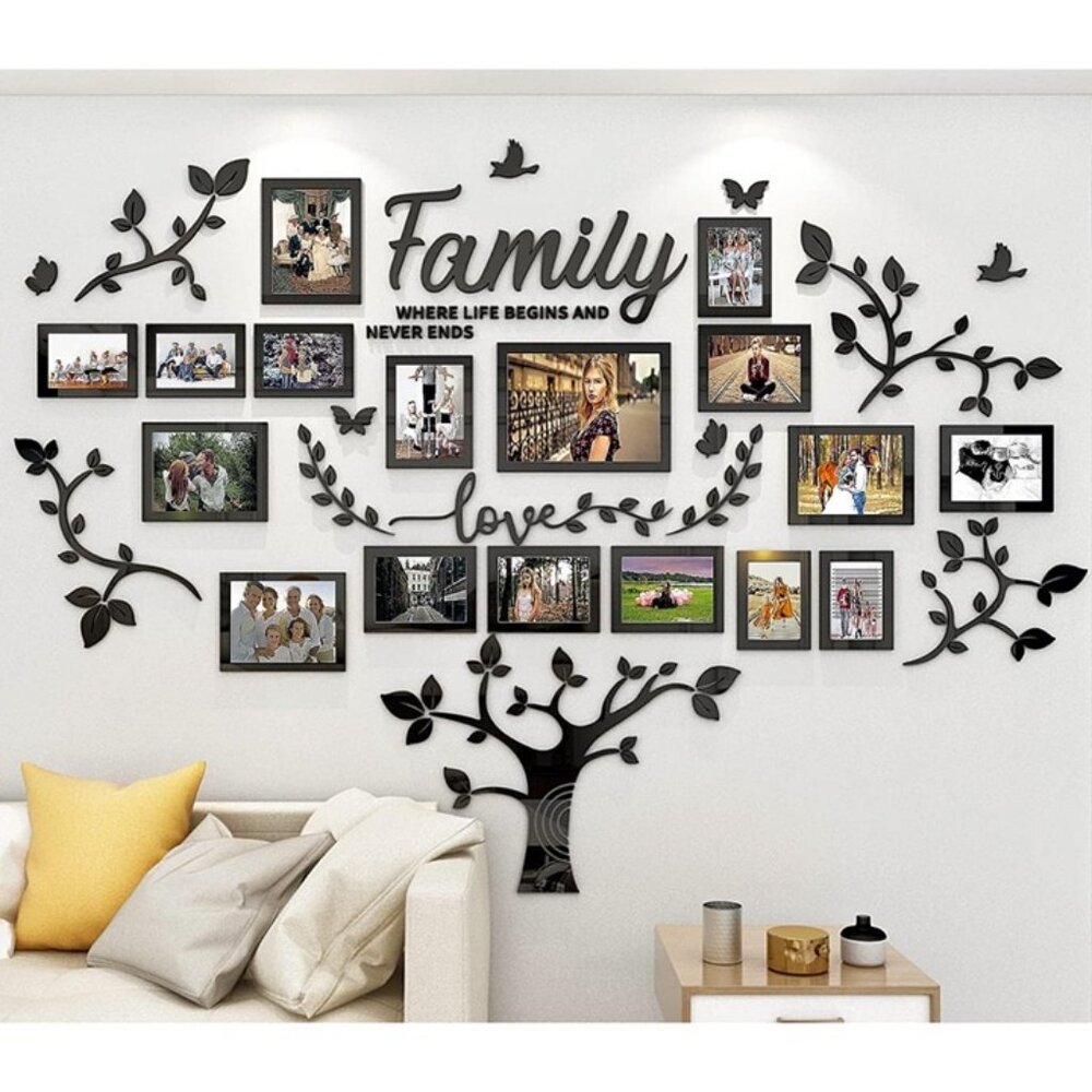 New Family Tree Wall Decor 3D Picture Frame Collage DIY Living Room Wall Sticker